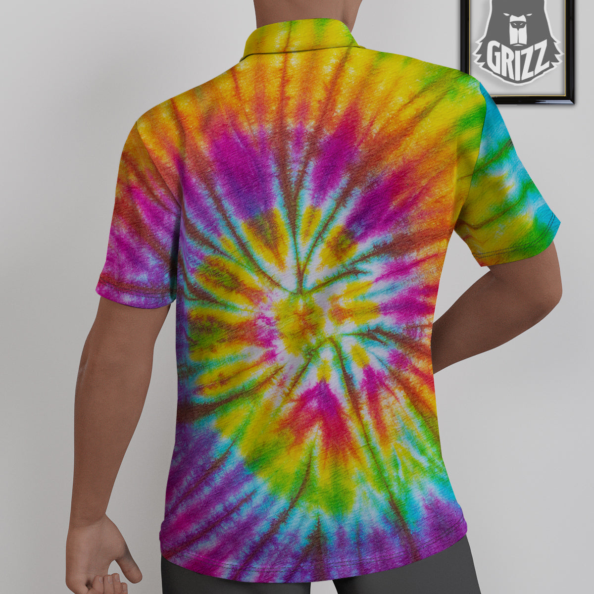 Tie Dye Colorful Hippie Print Untucked Shirts-grizzshop