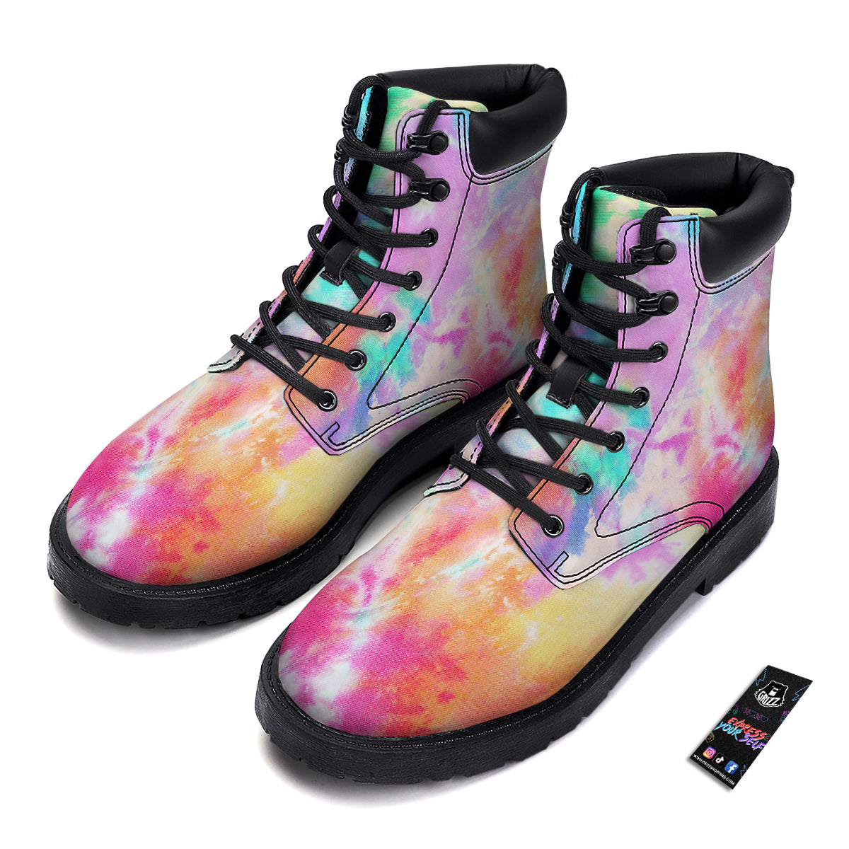 Tie Dye Colorful Print Boots-grizzshop