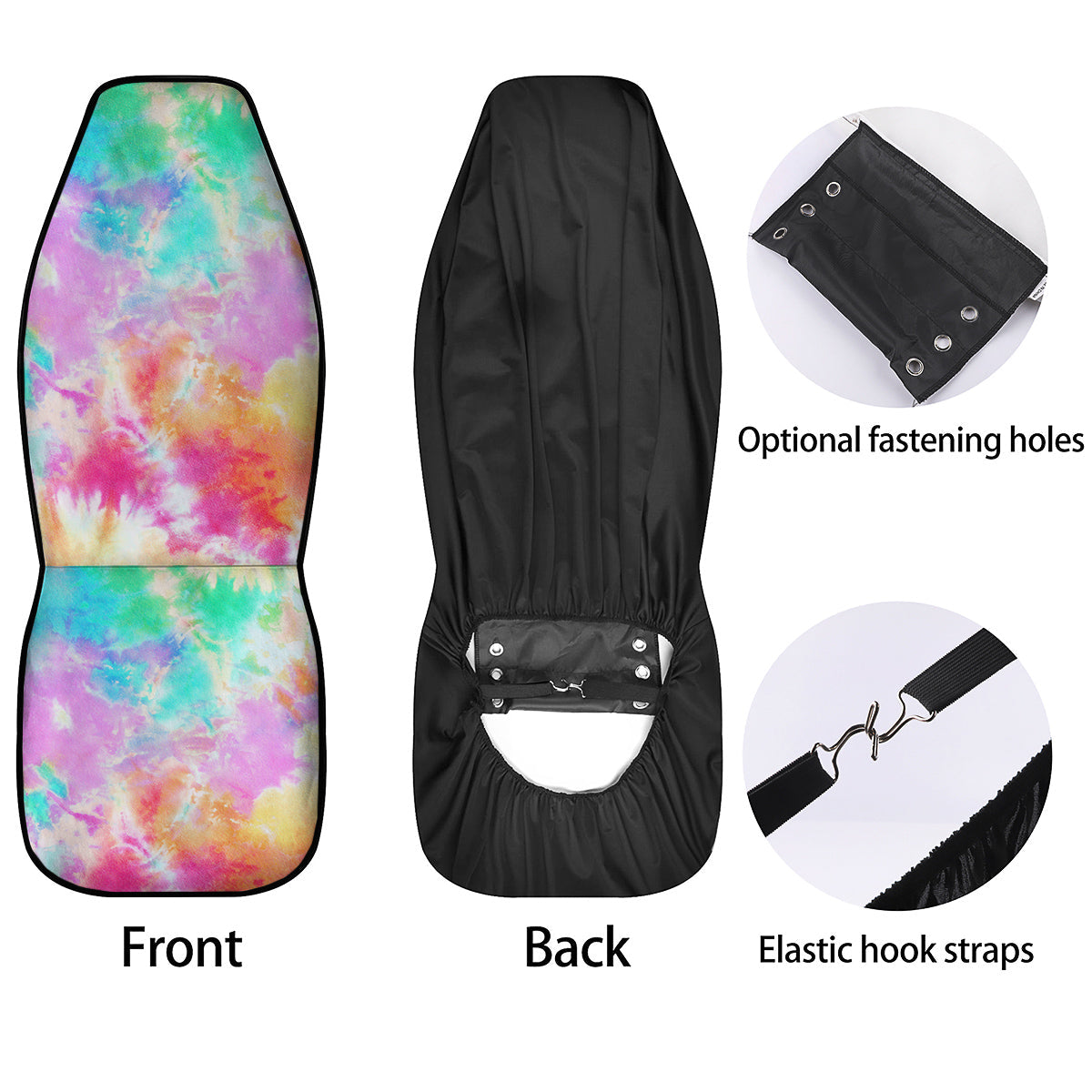 Tie Dye Colorful Print Car Seat Covers-grizzshop