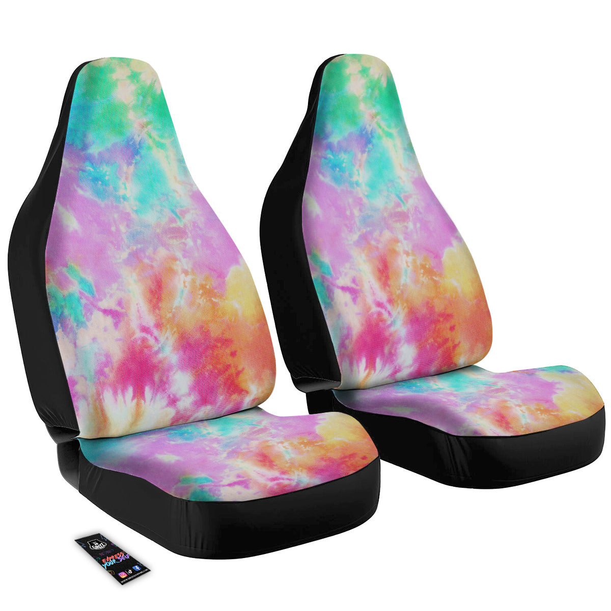 Tie Dye Colorful Print Car Seat Covers-grizzshop