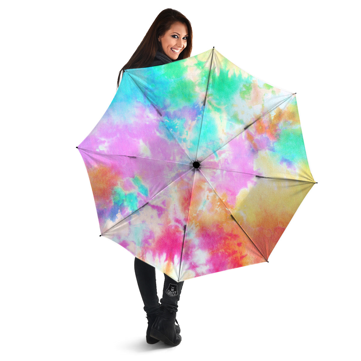 Tie Dye Colorful Print Umbrella-grizzshop