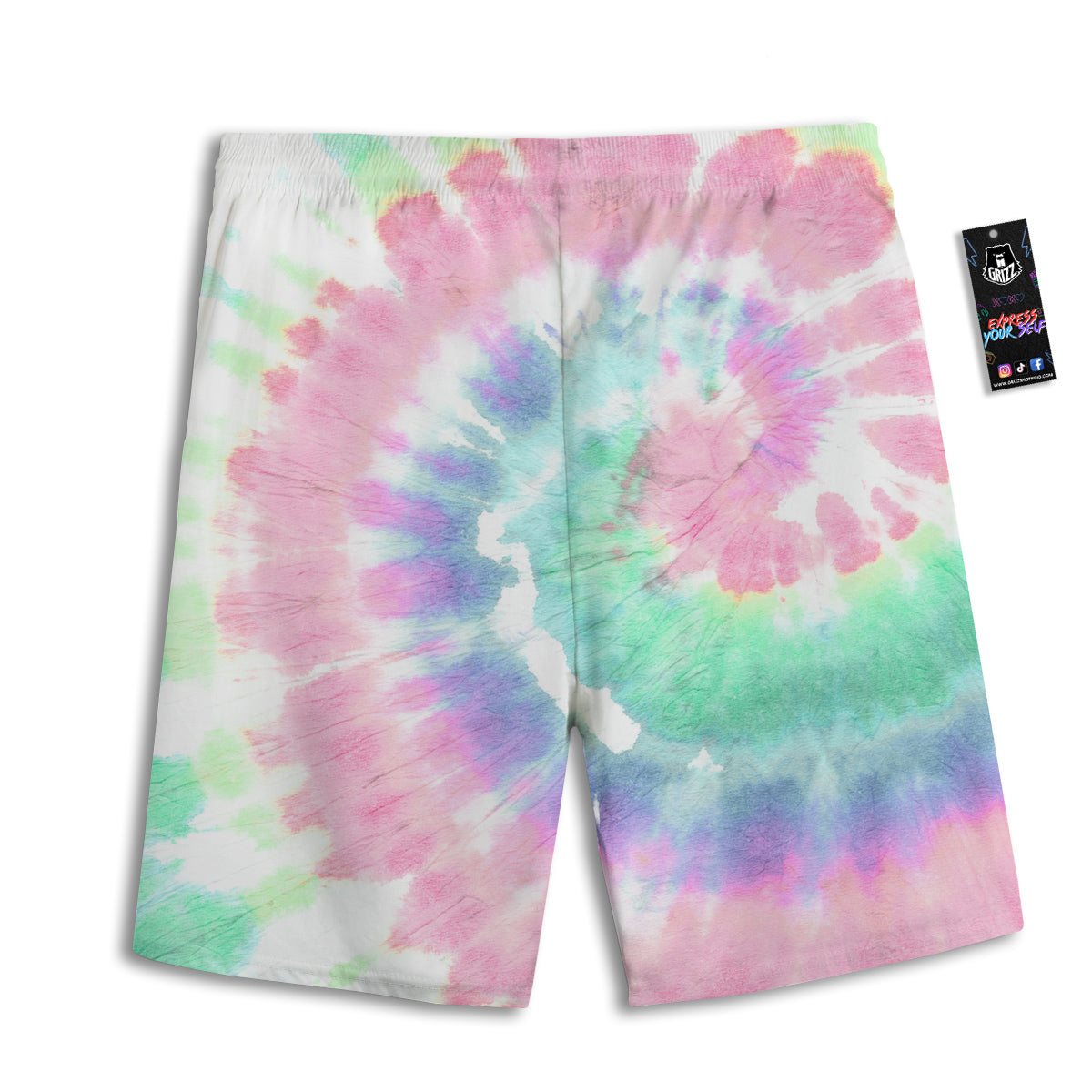 Tie Dye Colorful Spiral Print Men's Athletic Shorts