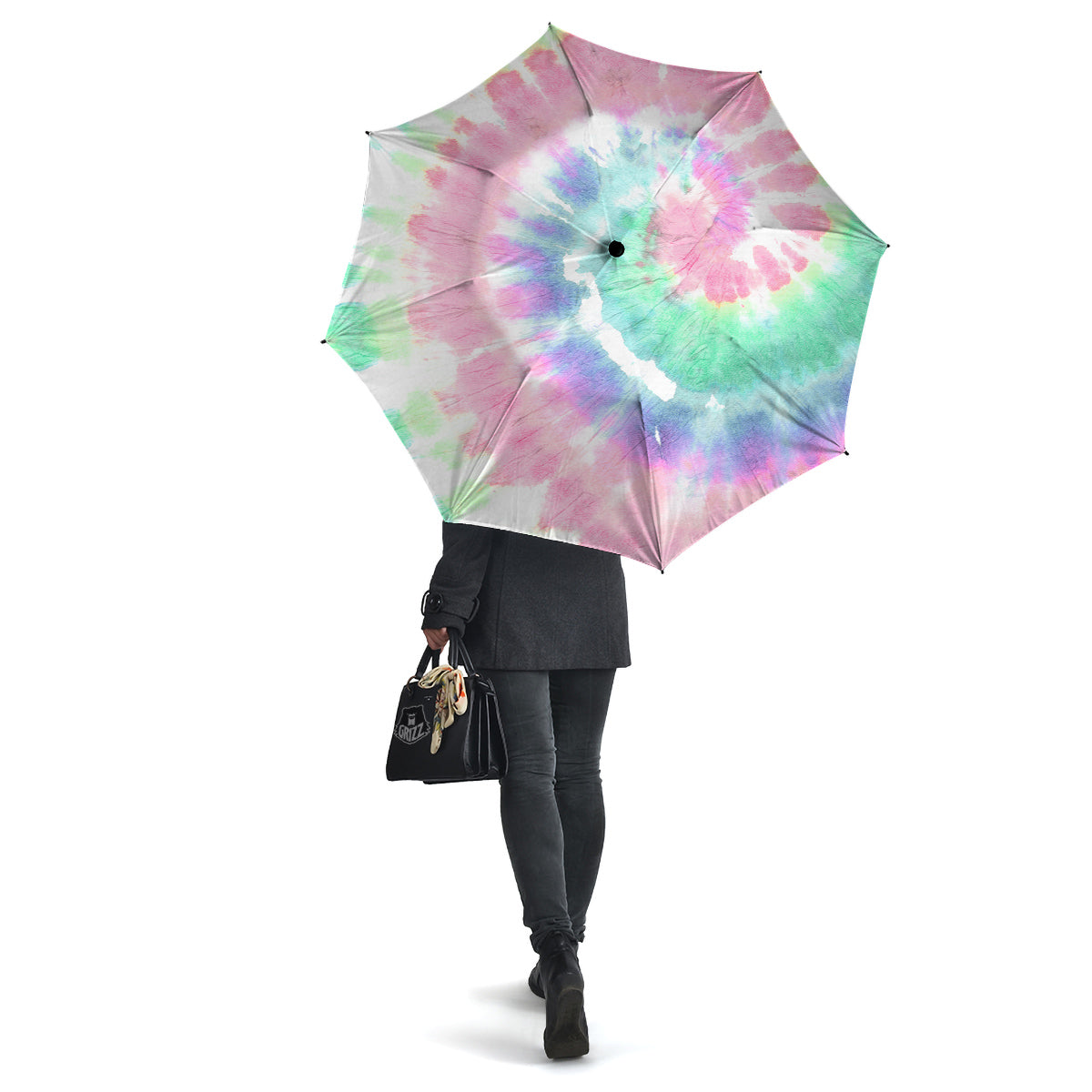 Tie Dye Colorful Spiral Print Umbrella-grizzshop
