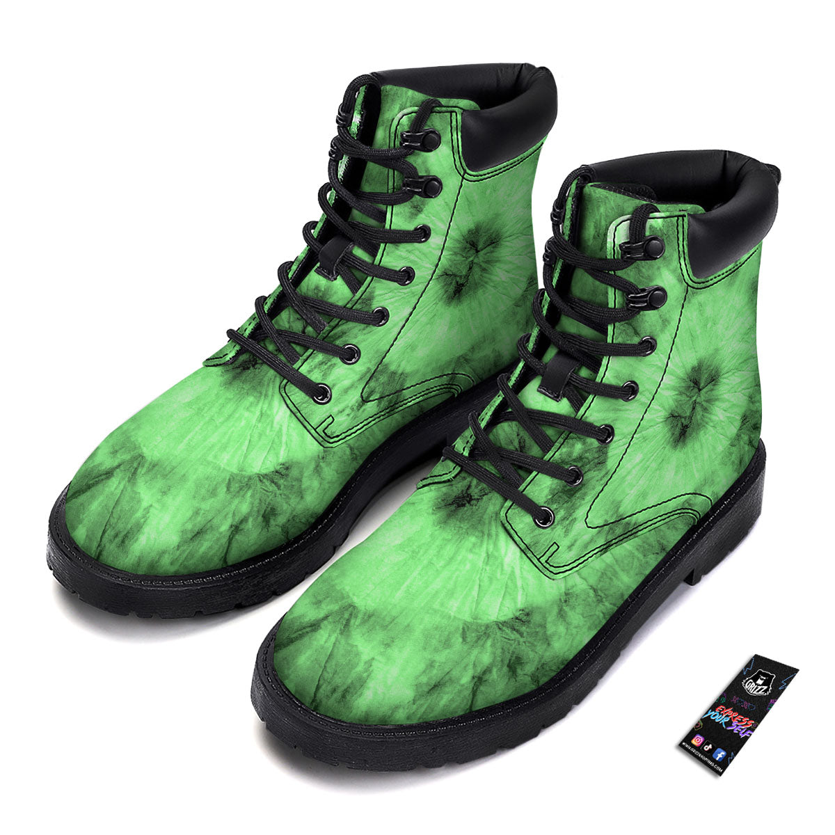 Tie Dye Green Print Boots-grizzshop