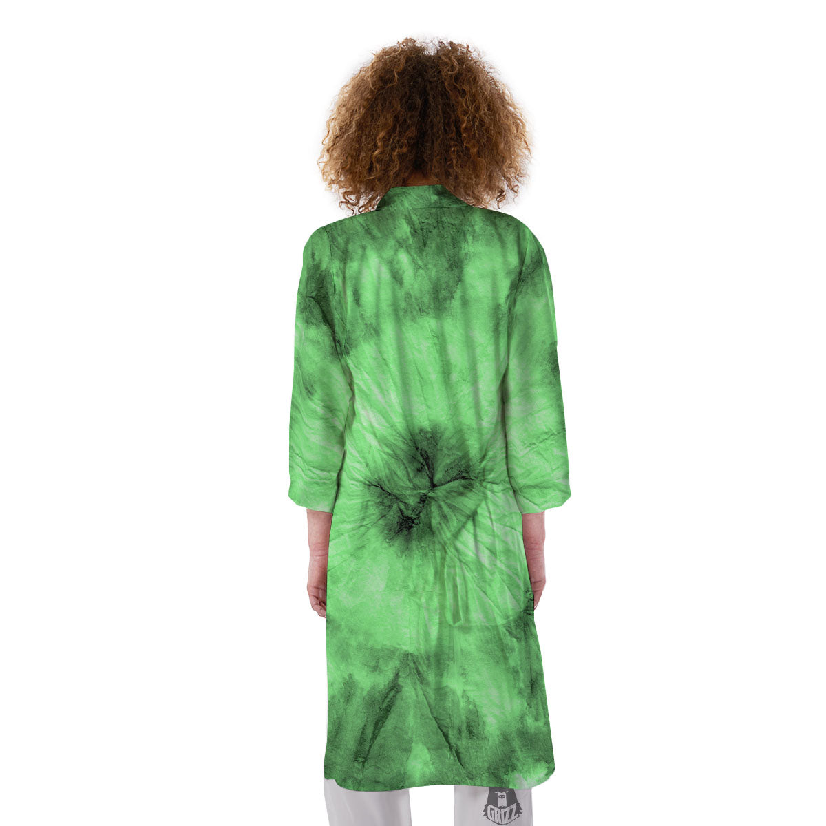 Tie Dye Green Print Kimono-grizzshop