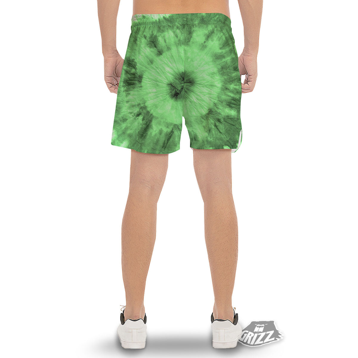 Tie Dye Green Print Men's Gym Shorts-grizzshop