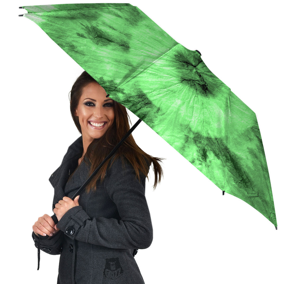 Tie Dye Green Print Umbrella-grizzshop
