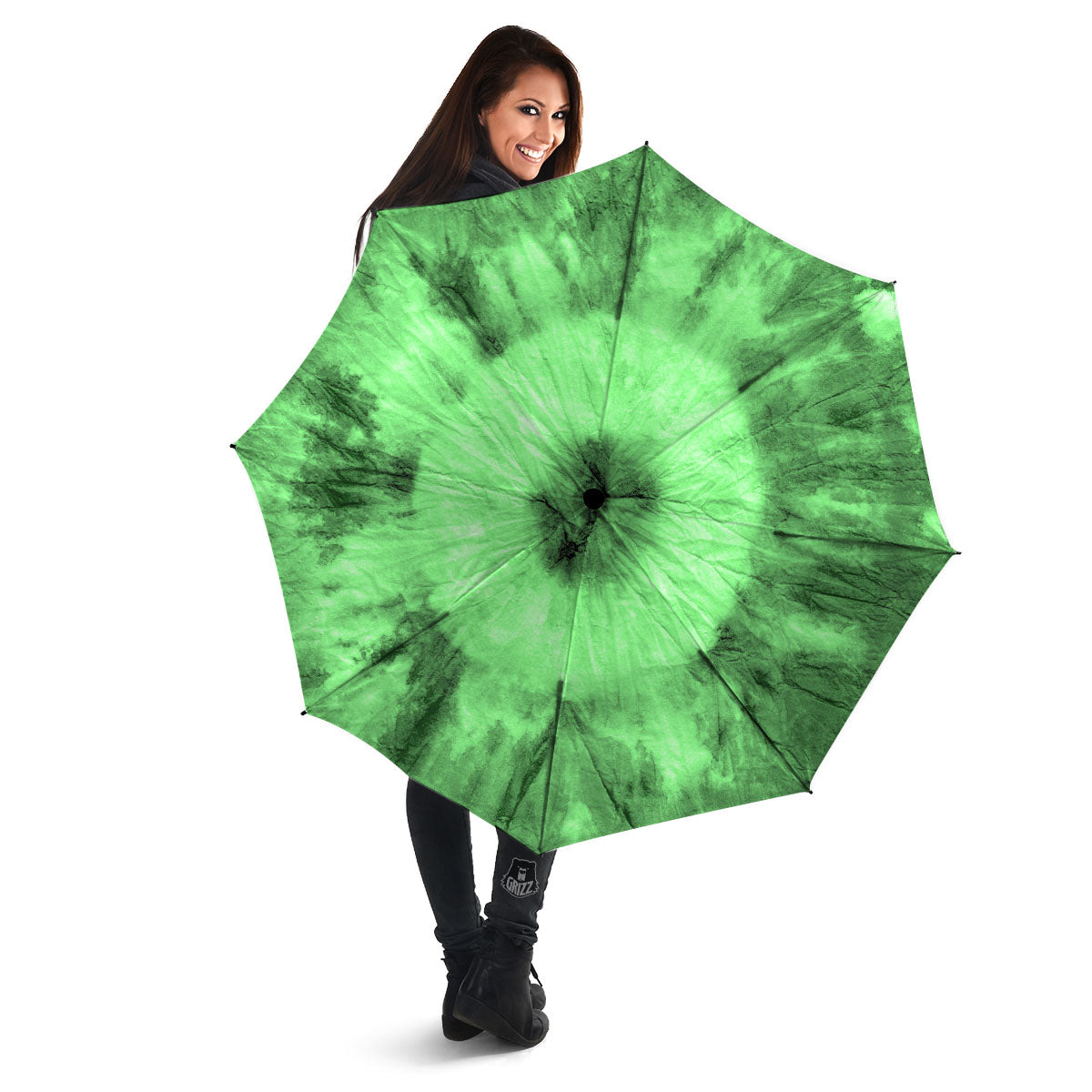 Tie Dye Green Print Umbrella-grizzshop