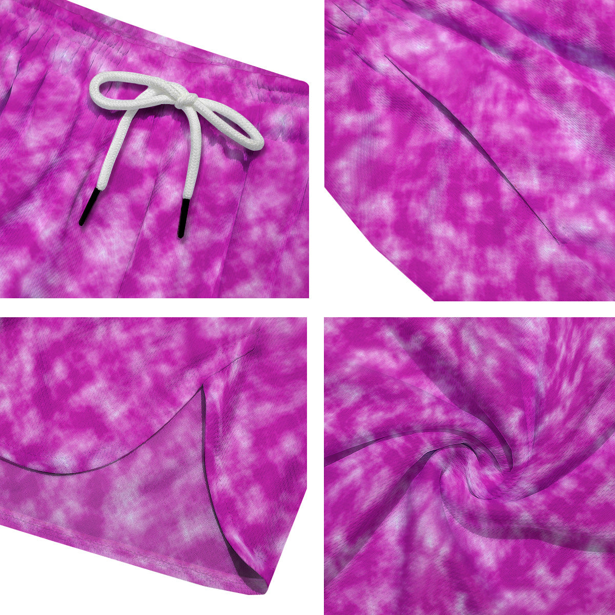 Tie Dye Hot Pink Print Pattern Men's Running Shorts-grizzshop