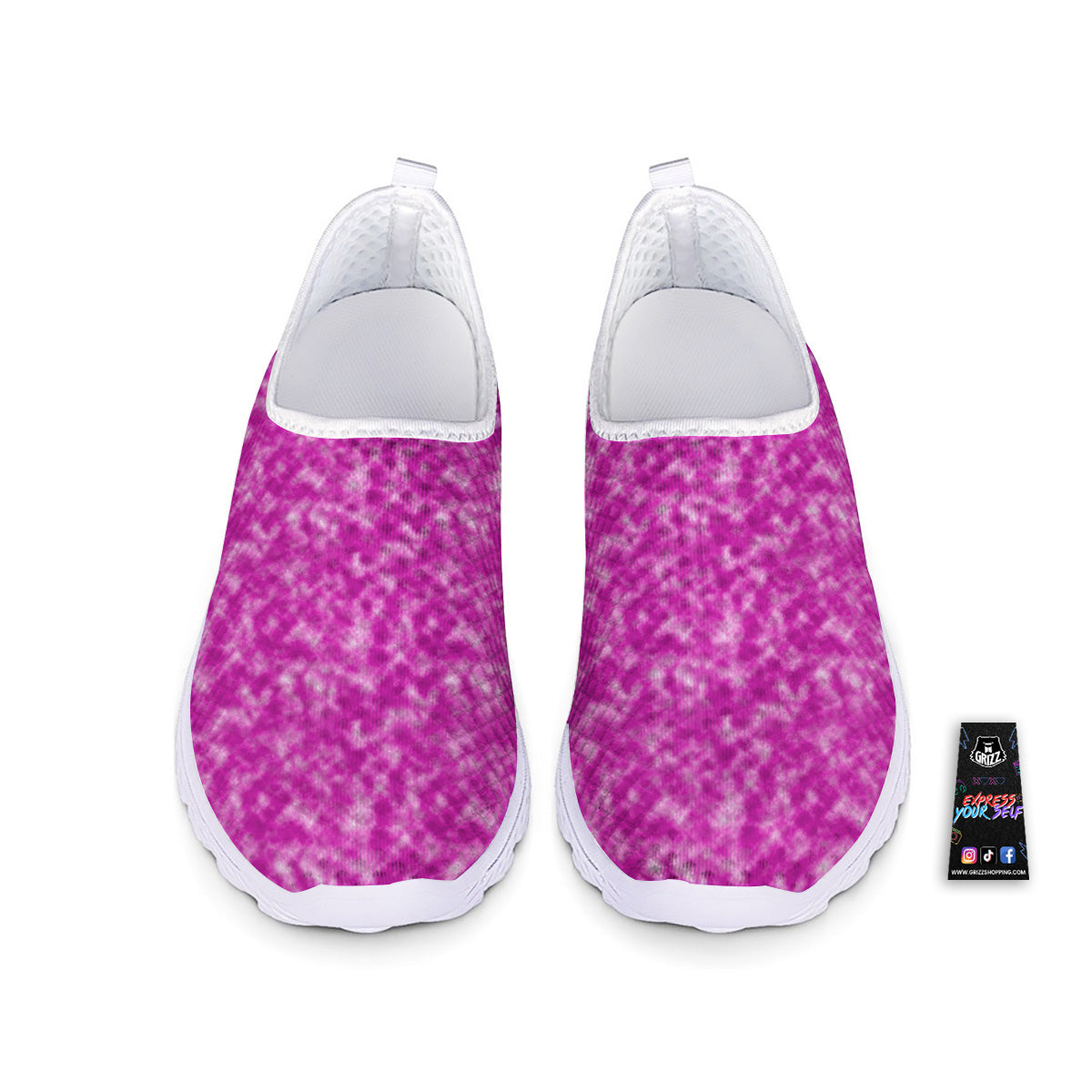 Tie Dye Hot Pink Print Pattern Nurse Shoes-grizzshop