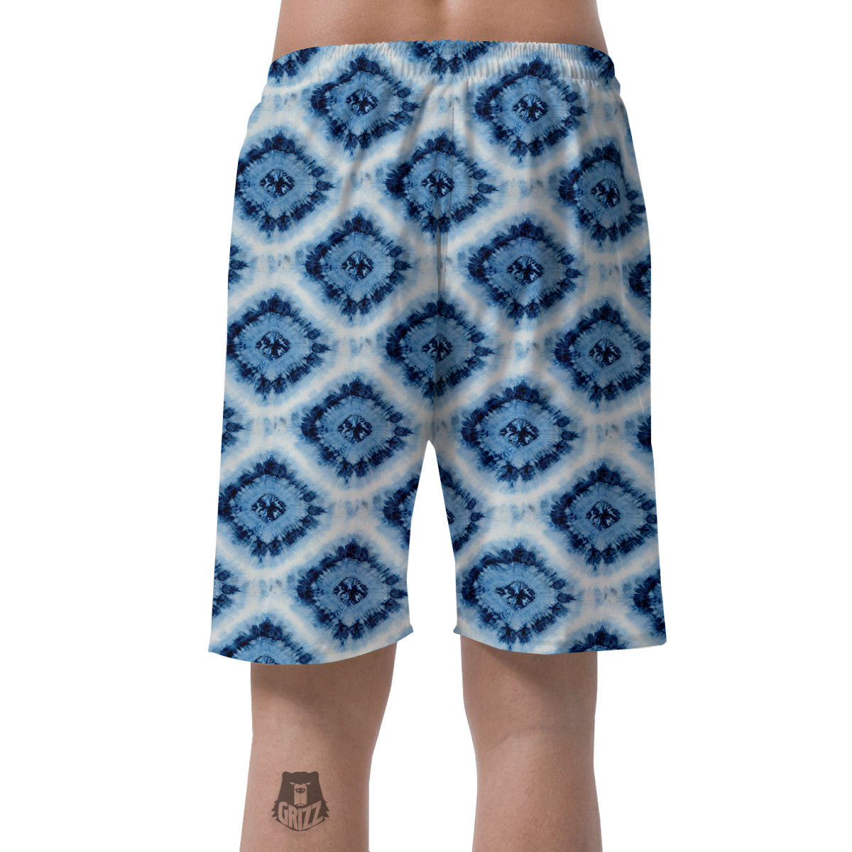Tie Dye Indigo Color Blue Print Men's Shorts-grizzshop