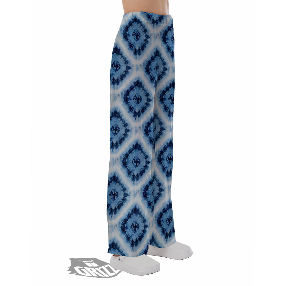 Tie Dye Indigo Color Blue Print Pajama Pants-grizzshop