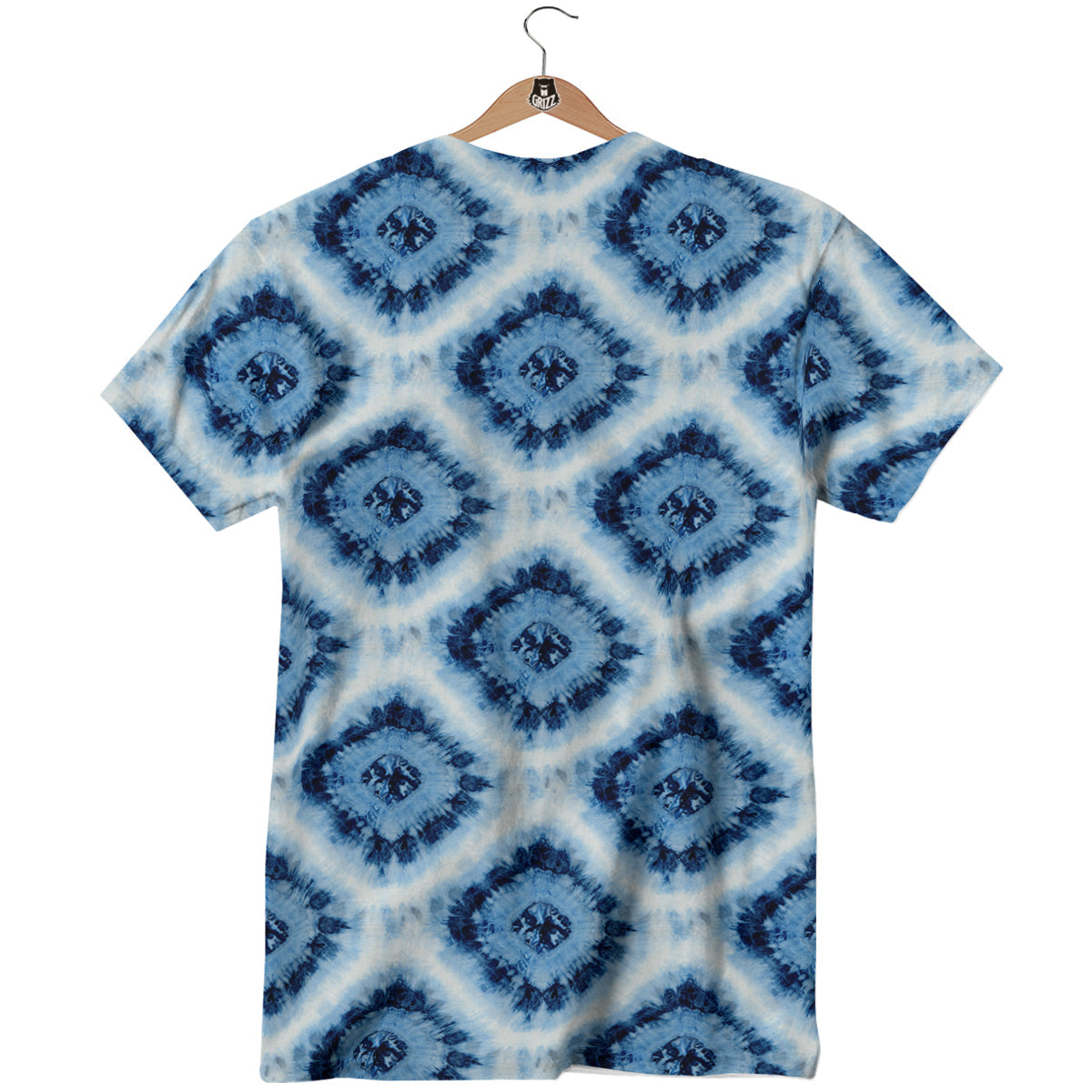 Tie Dye Indigo Color Blue Print T-Shirt-grizzshop