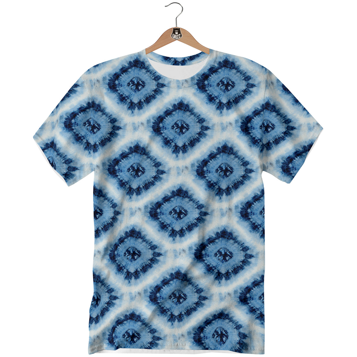 Tie Dye Indigo Color Blue Print T-Shirt-grizzshop