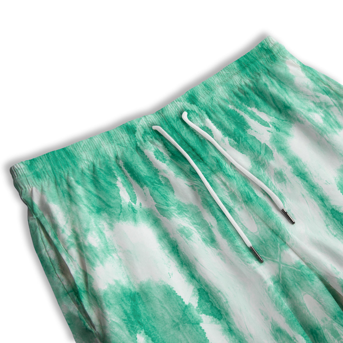 Tie Dye Mint Green Watercolor Print Men's Athletic Shorts