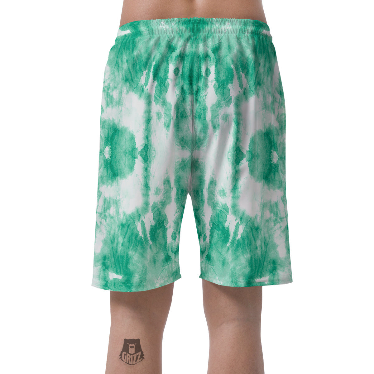Tie Dye Mint Green Watercolor Print Men's Shorts-grizzshop