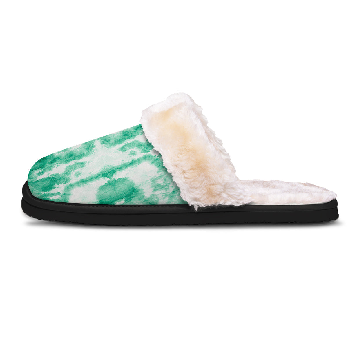 Tie Dye Mint Green Watercolor Print Slippers-grizzshop