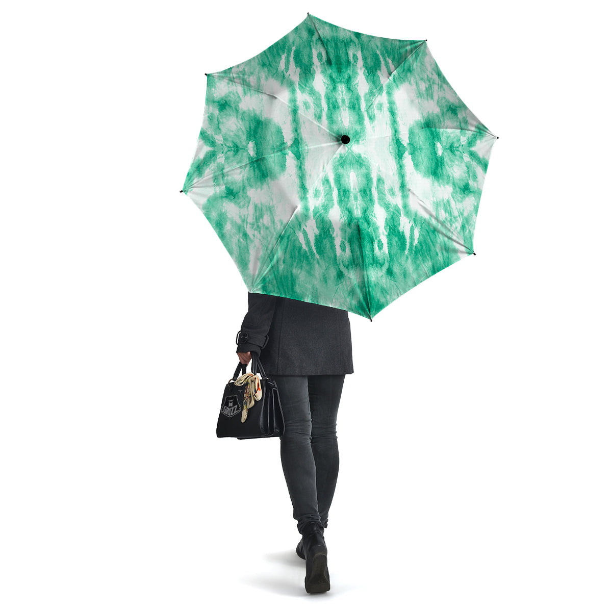 Tie Dye Mint Green Watercolor Print Umbrella-grizzshop