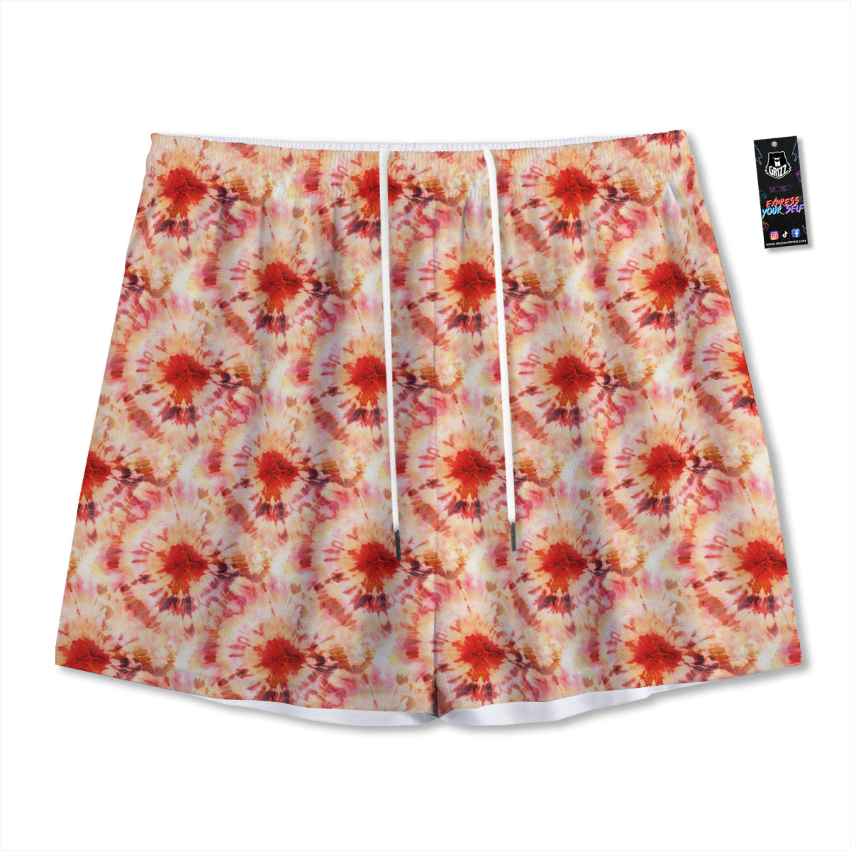 Triangle Dot Geometric Print Pattern Mesh Shorts