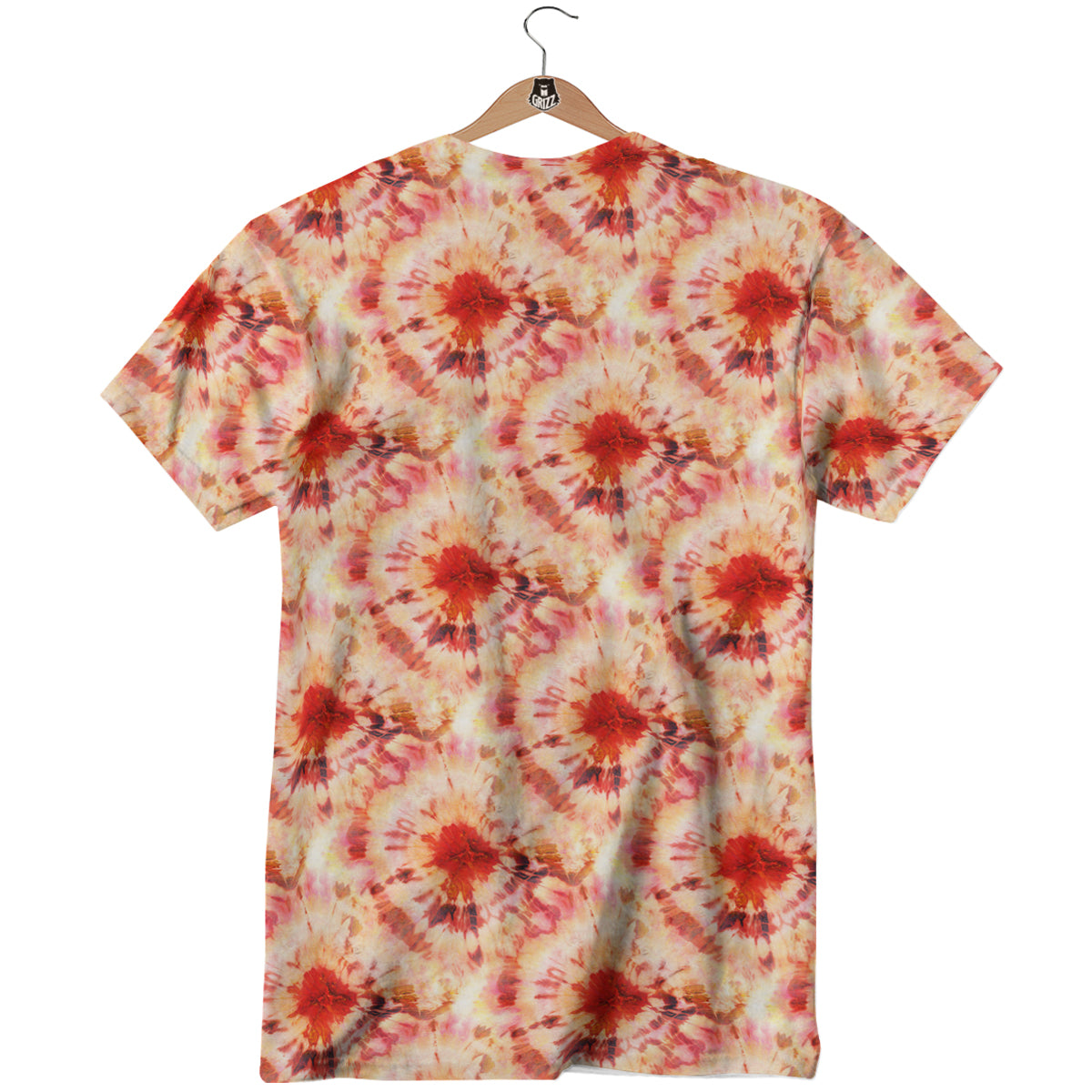Tie Dye Orange And Red Color Print T-Shirt-grizzshop