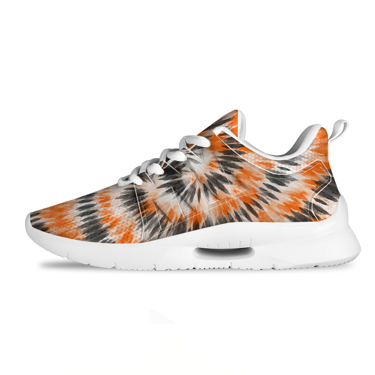 Tie Dye Orange Black Watercolor Print Tennis Shoes-grizzshop