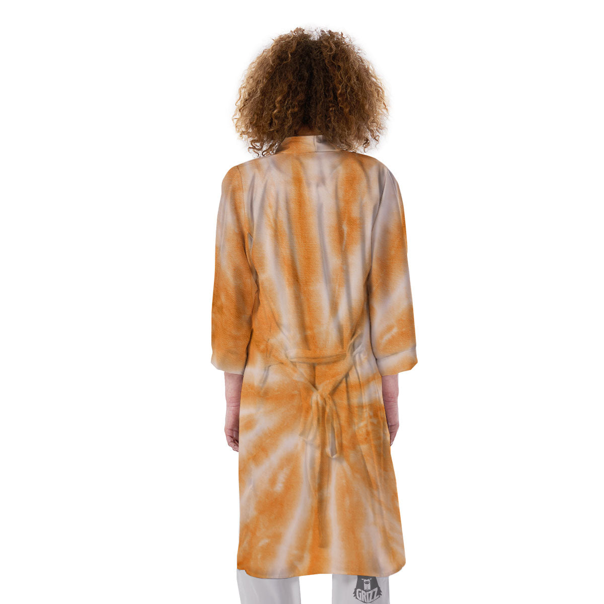 Tie Dye Orange Print Kimono-grizzshop