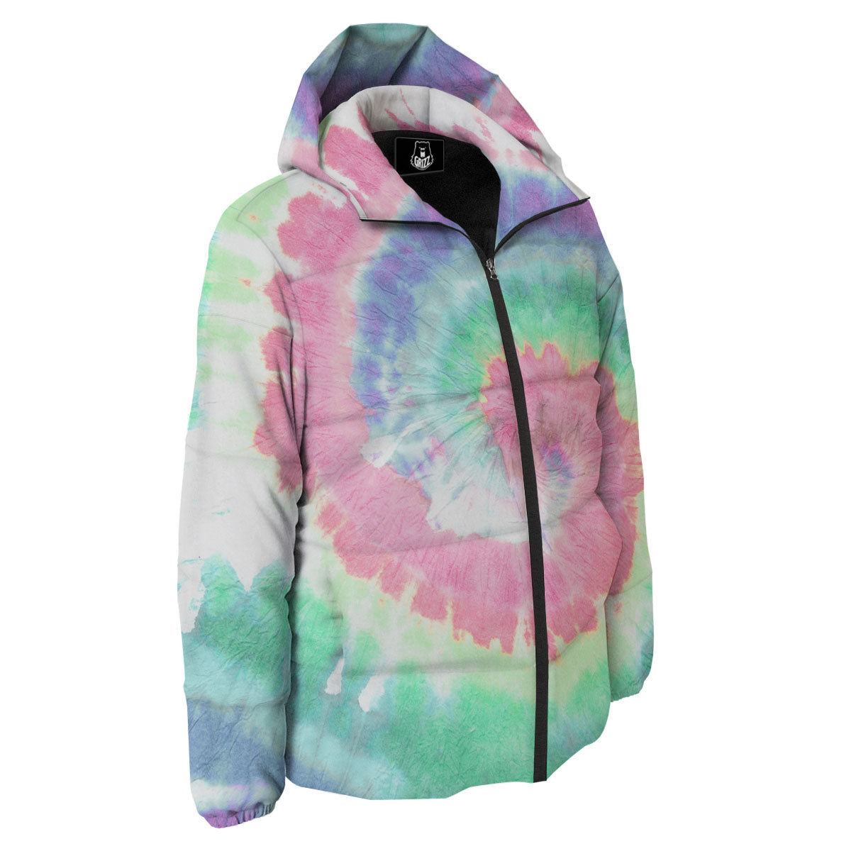 Tie Dye Pastel Print Down Jacket-grizzshop