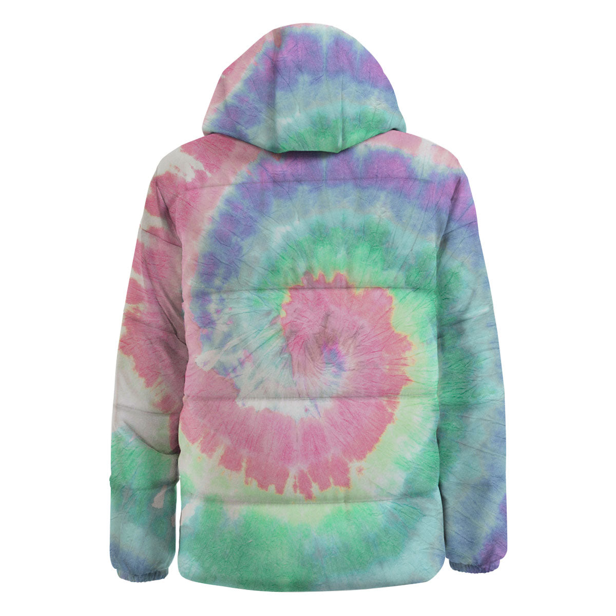 Tie Dye Pastel Print Down Jacket-grizzshop