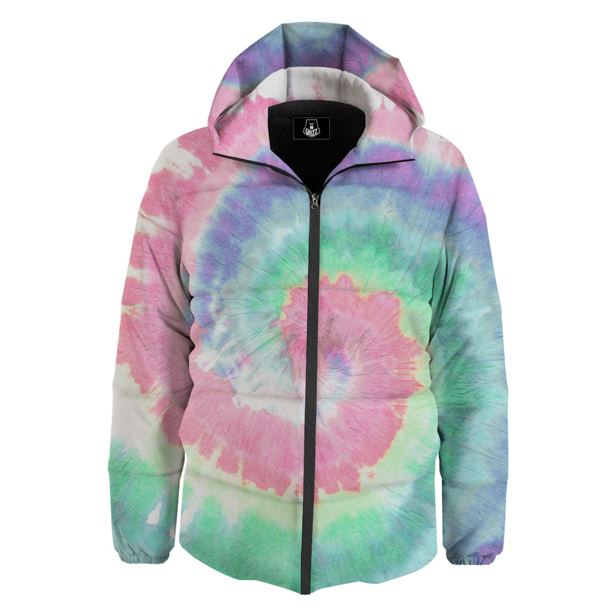 Tie Dye Pastel Print Down Jacket-grizzshop