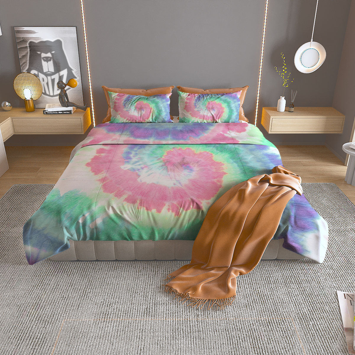 Tie Dye Pastel Print Duvet Cover Bedding Set