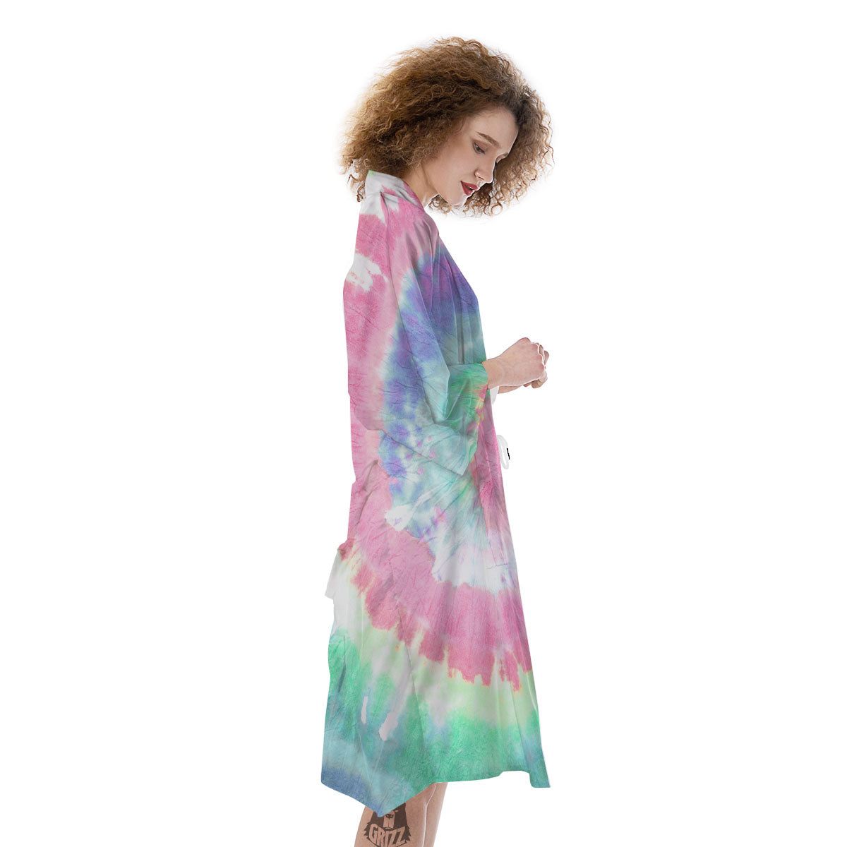 Tie Dye Pastel Print Kimono-grizzshop