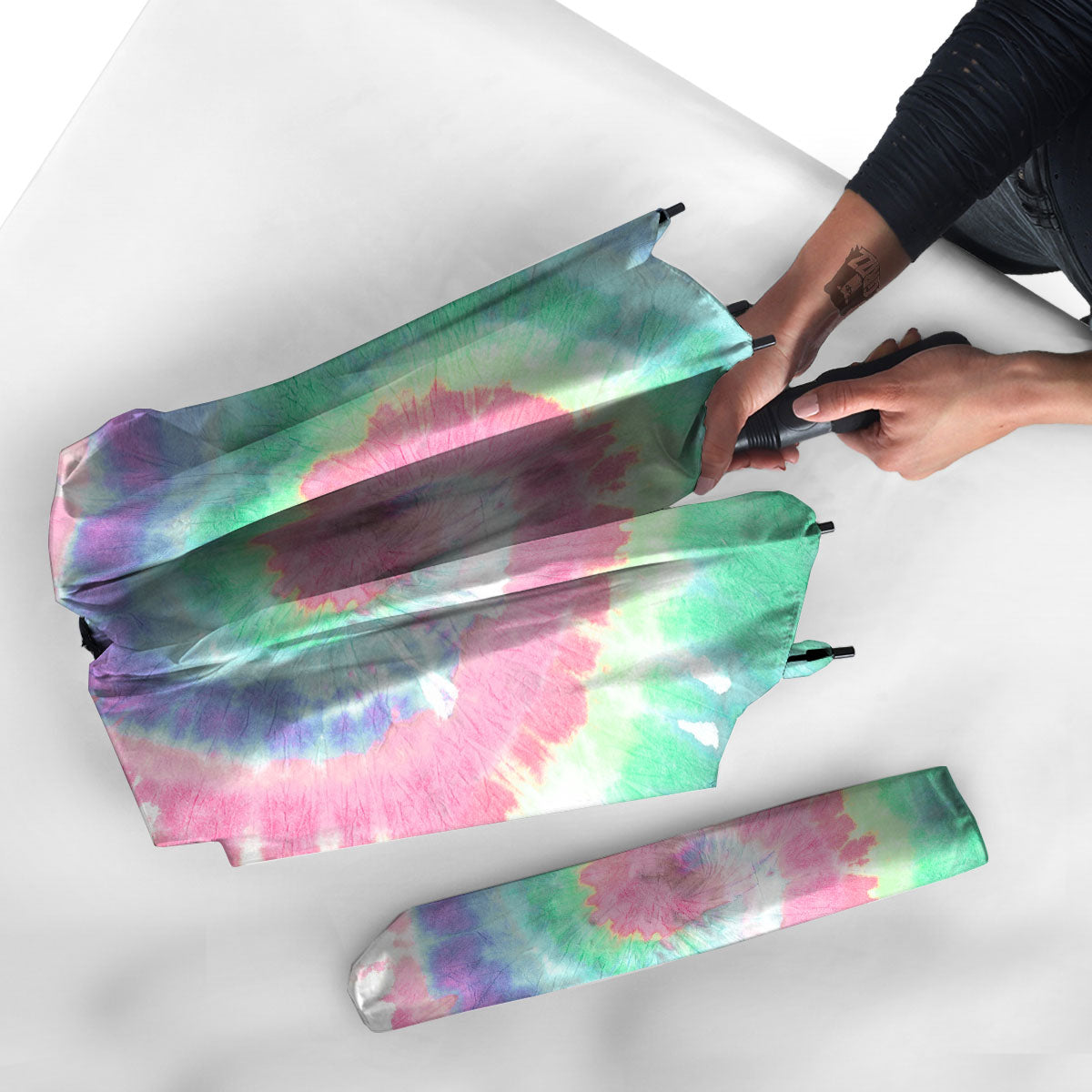 Tie Dye Pastel Print Umbrella-grizzshop