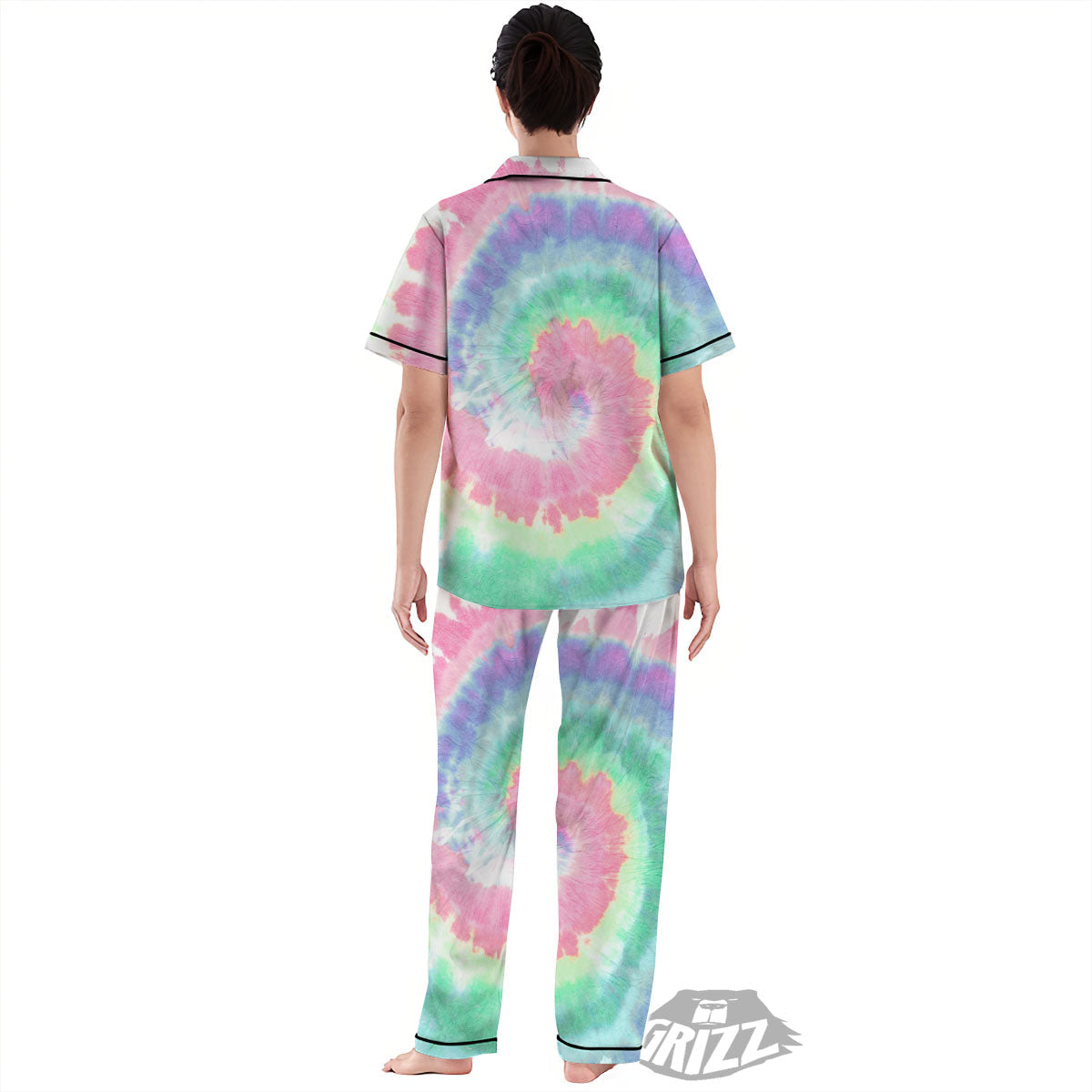 Tie Dye Pastel Print Women's Pajamas Set-grizzshop