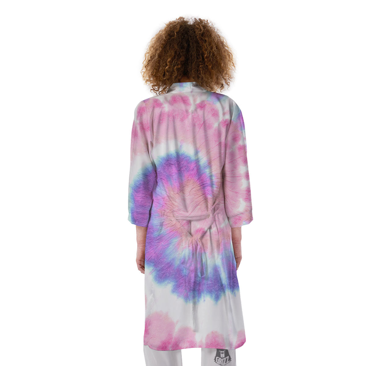 Tie Dye Pastel Spiral Print Kimono-grizzshop