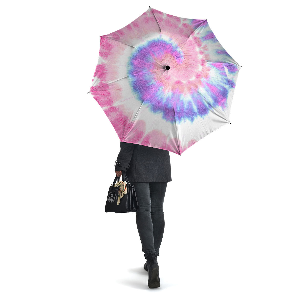 Tie Dye Pastel Spiral Print Umbrella-grizzshop