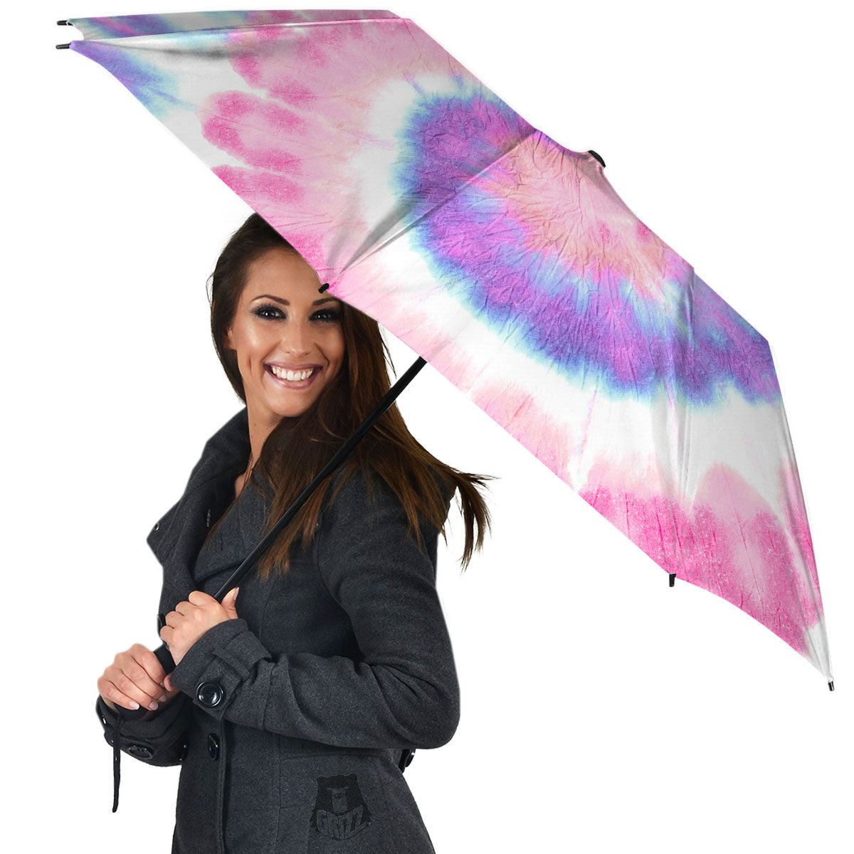 Tie Dye Pastel Spiral Print Umbrella-grizzshop