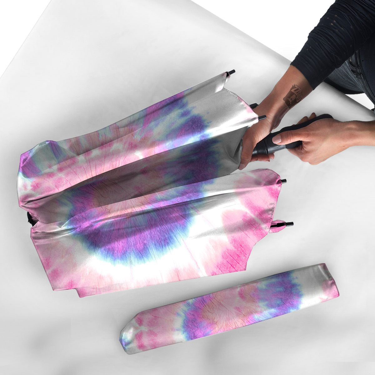 Tie Dye Pastel Spiral Print Umbrella-grizzshop