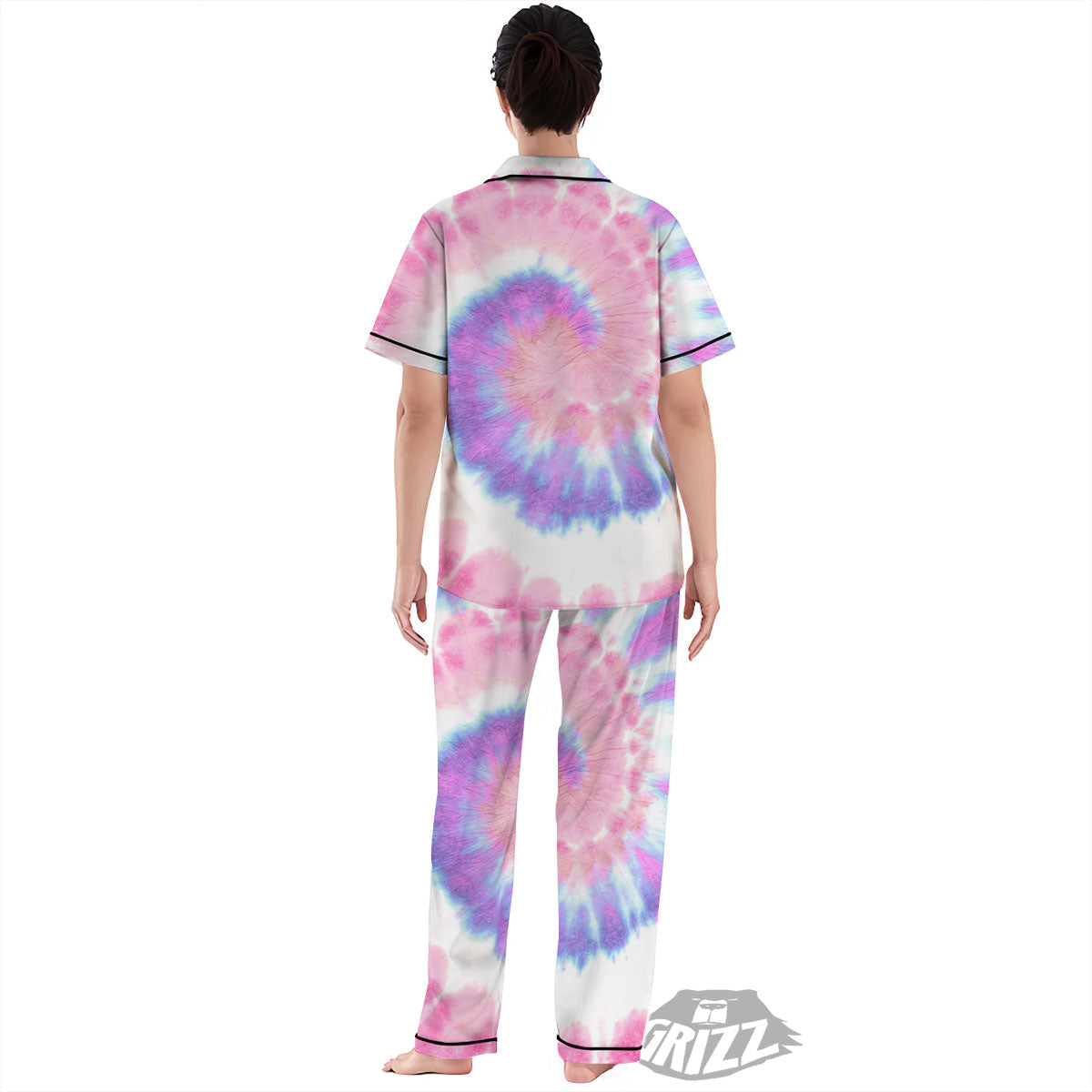 Tie Dye Pastel Spiral Print Women's Pajamas Set-grizzshop