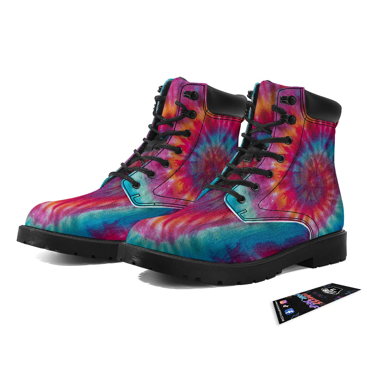 Tie Dye Pattern Print Boots-grizzshop