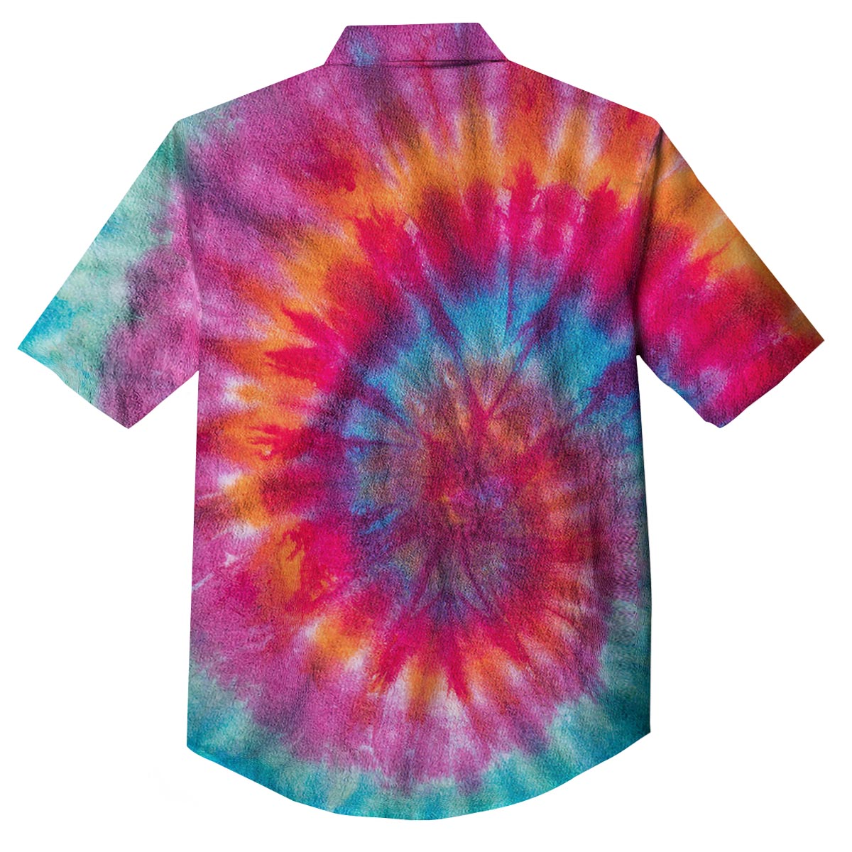 Tie Dye Pattern Print Button Up Shirt-grizzshop