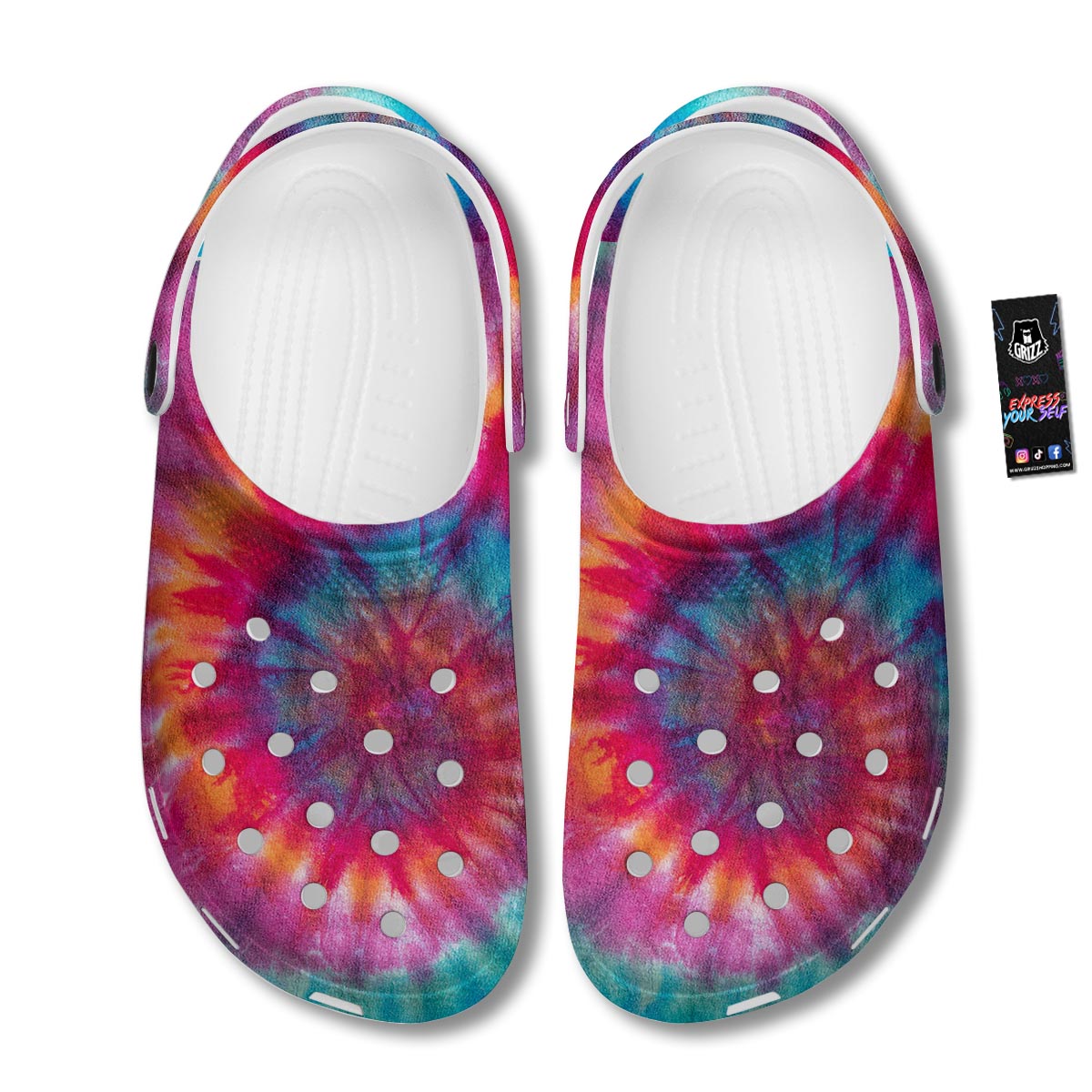 Tie Dye Pattern Print Clog-grizzshop