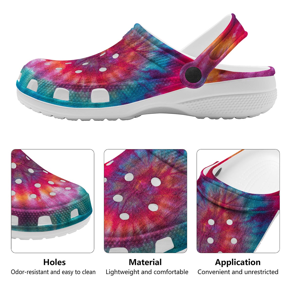 Tie Dye Pattern Print Clog-grizzshop