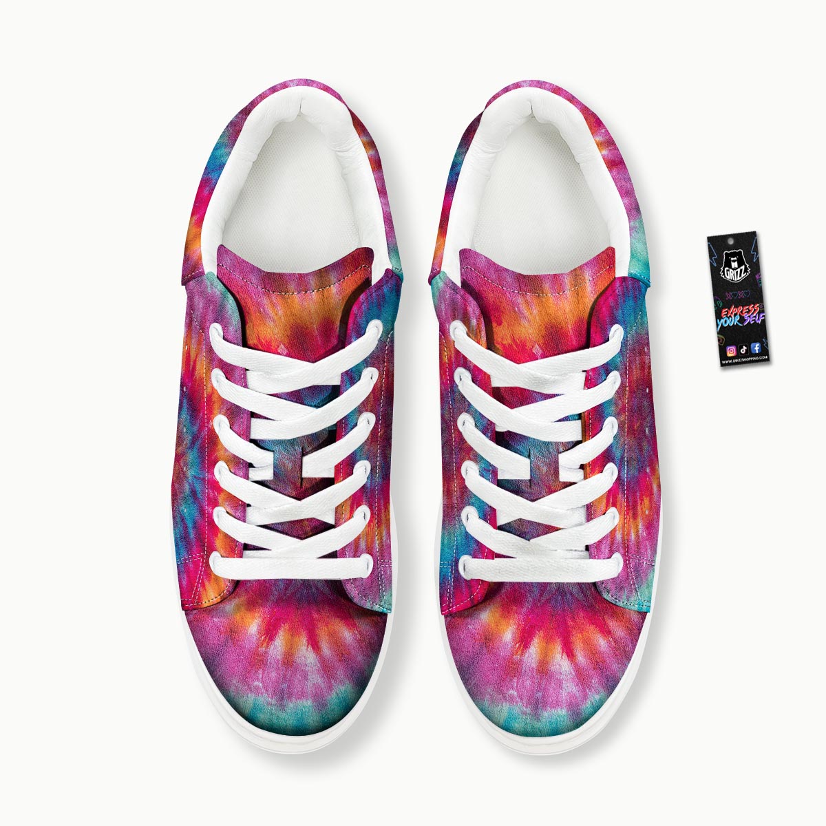 Tie Dye Pattern Print Platform Shoes-grizzshop