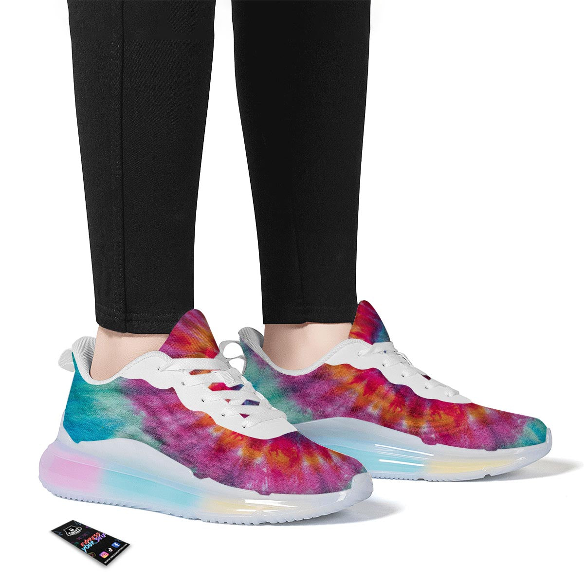 Tie Dye Pattern Print Running Sneakers-grizzshop