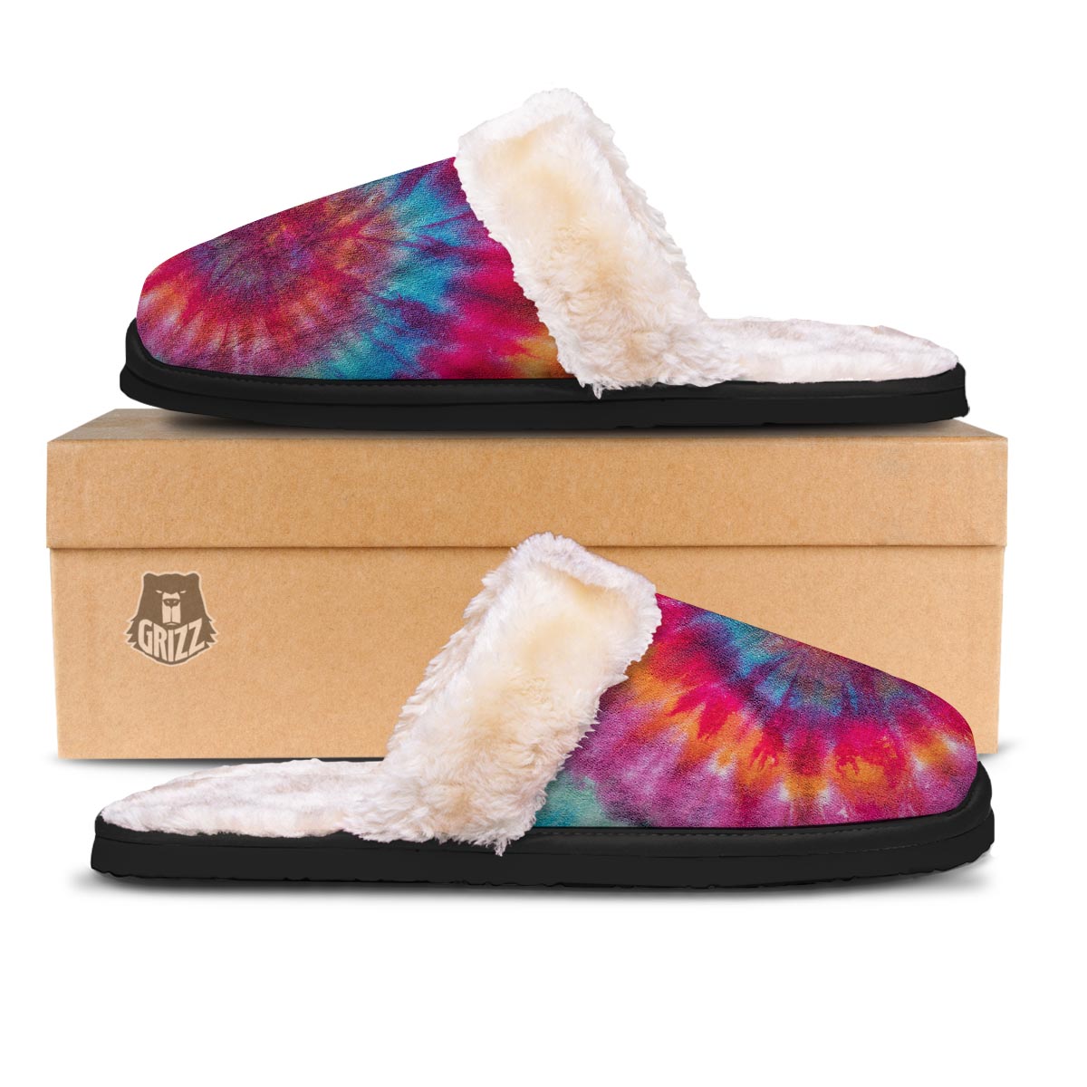Tie Dye Pattern Print Slippers-grizzshop
