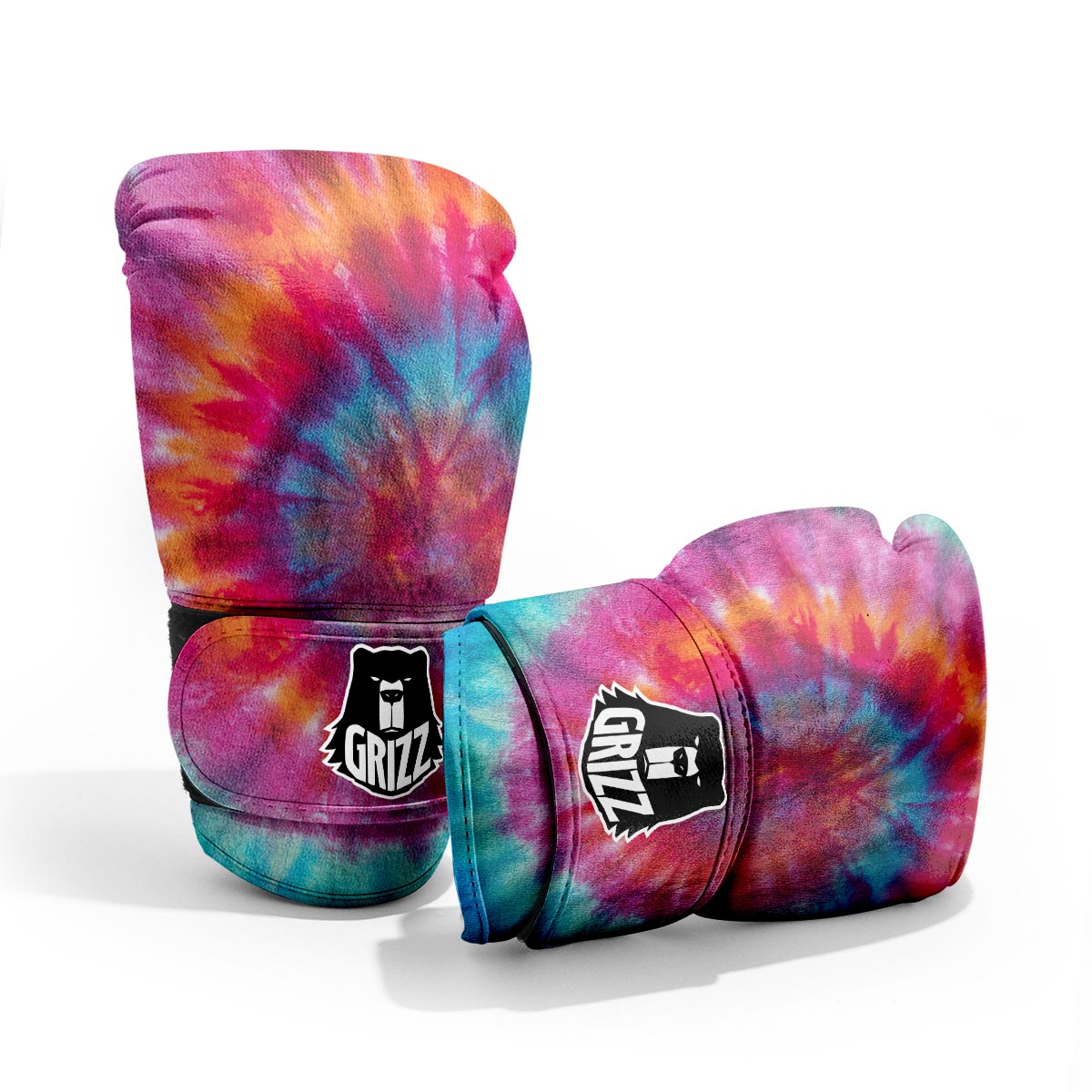 Tie Dye Pattern Print Sparring Gloves-grizzshop