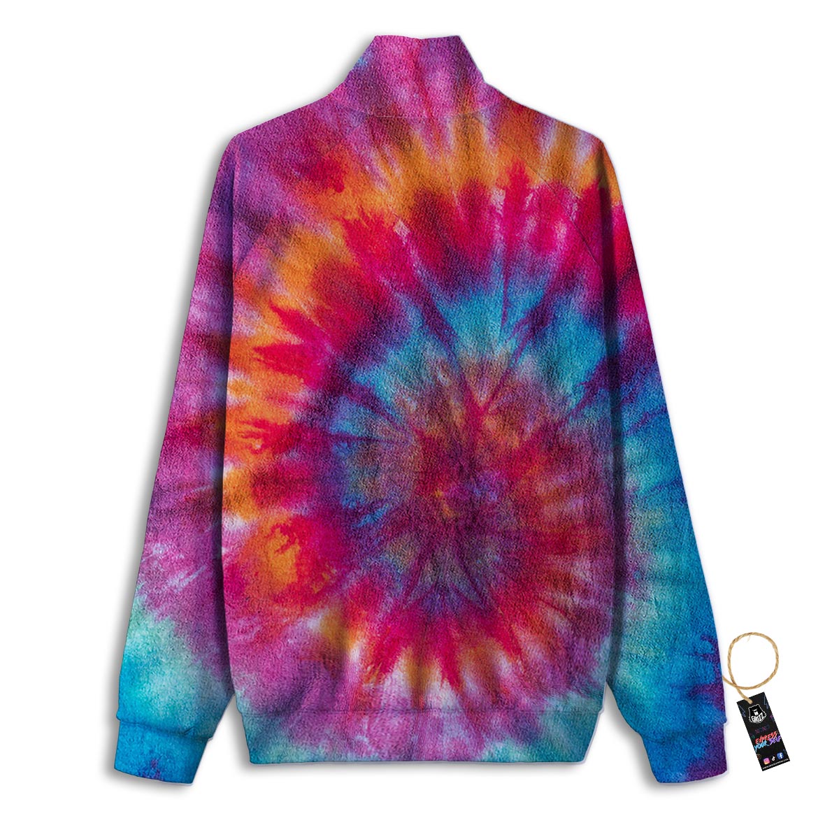 Tie Dye Pattern Print Track Jacket-grizzshop