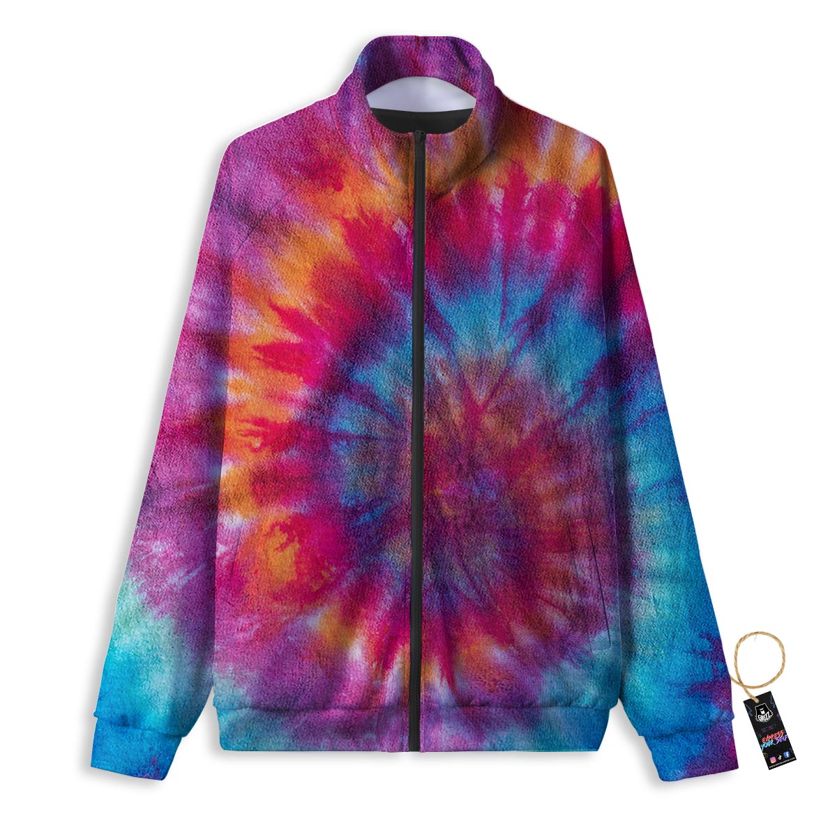 Tie Dye Pattern Print Track Jacket-grizzshop