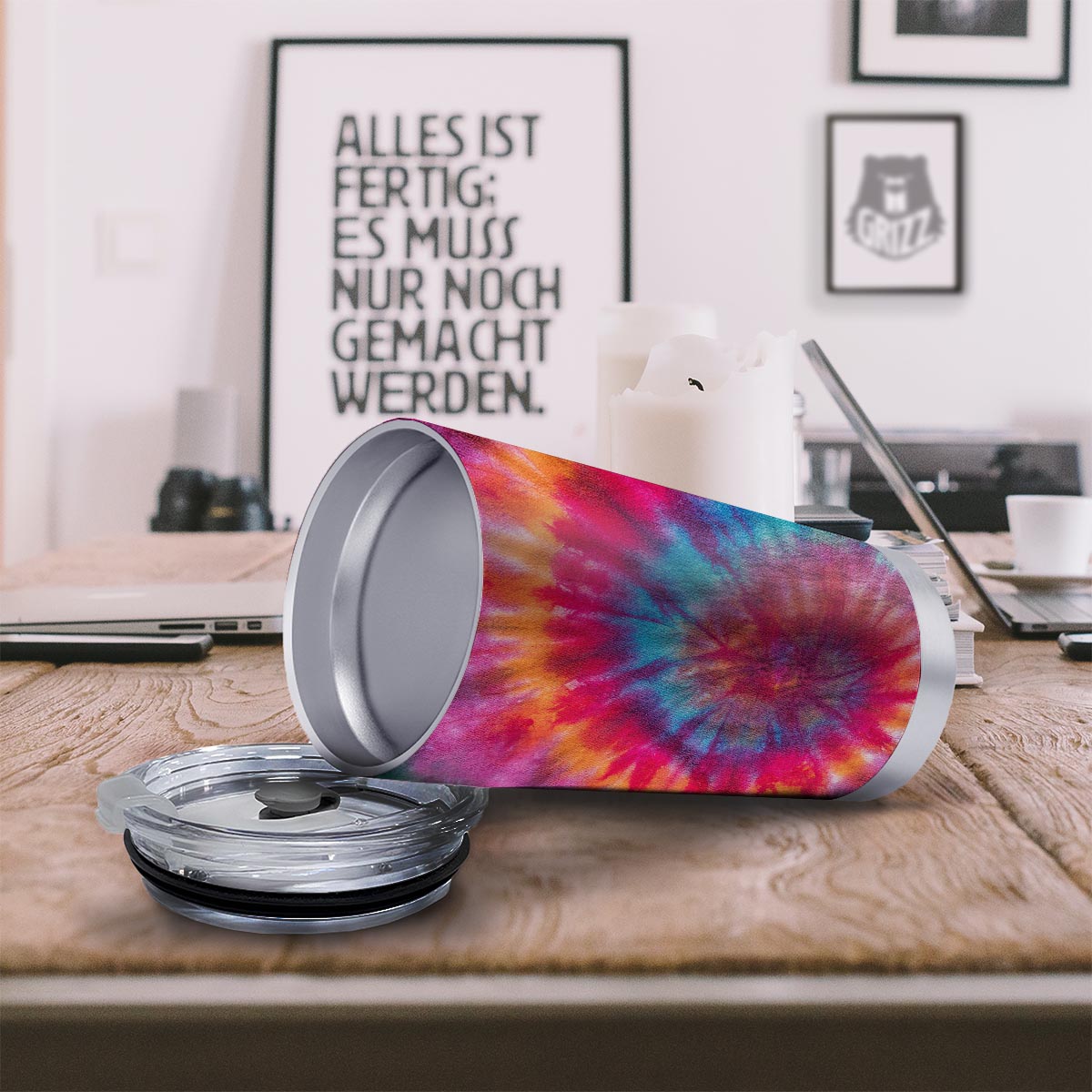 Tie Dye Pattern Print Tumbler-grizzshop