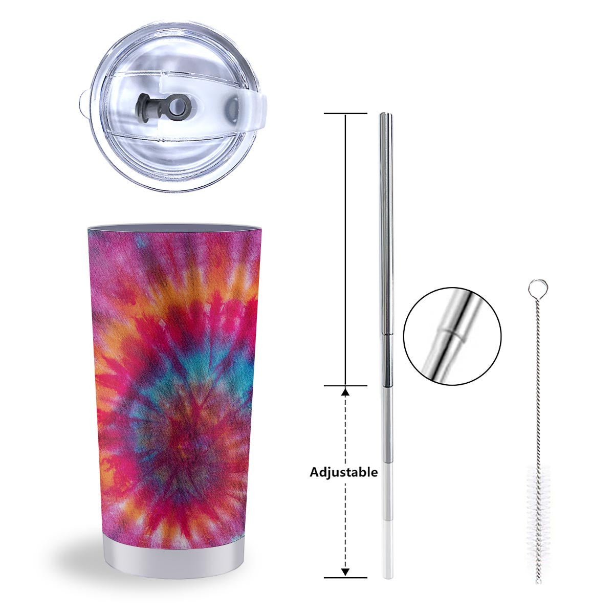 Tie Dye Pattern Print Tumbler-grizzshop